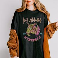 Retro Def Leppard Shirts, Vintage Def Leppard Hysteria T-shirt, Pink Leopard Tee Unisex T-Shirt XXXL black
