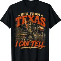 Hes from I Can Tell Chainsaw Horror Halloween Graphic T-Shirt S brown