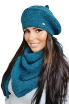 Ofelia - Turquoise Women' Winter Beret Elegant and Warm Kamea Beret black
