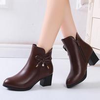 Moteriški aulinukai Juodi odiniai aulinukai Moteriški Botas Aukštakulniai Batai Rudeniniai Moteriški Batai Botas Mujer asd34 5 raudona