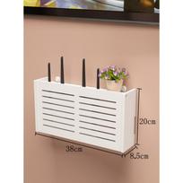 Home Living Room TV Set-Top Box Rack Wall-Mounted Wifi Blocking Bracket Punch-Free Router Storage Box CDN beige