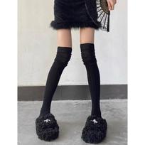 Women's Long Thigh-high Socks with Boots, White Spring and Autumn Cotton Piles, Autumn and Winter Long Boots and Long Socks 1 pair juoda
