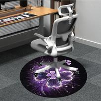1pc Floral Mandala Office Round Area Rug,  Mat Suitable ForOffice, Under Office Chairs Bedroom Living Room Home Decor, Room Deco 80cm gray