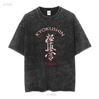 Kyokushin Karate Symbol Kyokushinkai Dojo Training Vintage Mens Black T Shirt long sleeves vintage Washed Slightly graphic S black