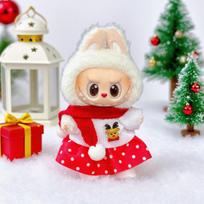 Hot Fit designed for labubu 1 2 plus 3 generation doll clothes blind box dolls Xmas dressing collection Xmas plus Latest Year gray