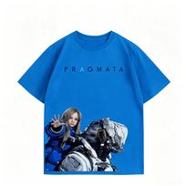 PRAGMATA Hugh Diana Graphic Tshirt Unisex Unisex Round Neck 100 Cotton Short Sleeve Y2K Popular Oversize Exclusive 2026 Summer 3XL blue