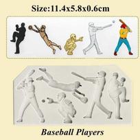 Sport Baseball Golf Soccer Rugby Football Fondant Sugar Paste Molds Chocolate Mold for The Kitchen Baking Cake Decorating Tools white
