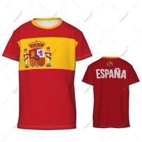 Ispanijos vėliavos 3D sportiniai t-shirtai vaikams Berniukams/Mergaitėms Bėgimui Dviratininkams Futbolui Tenisui Futbolui 5XL yellow