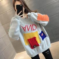 Plus Size Loose Lazy Style Round Neck Long Sleeve Casual Women Sweatshirt 3XL pilka