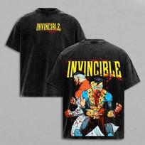 Manga Invincible Thokk Battle Beast Spausdinami marškinėliai Vyriški Laisvi drabužiai Skalbti medvilniniai marškinėliai Vintažiniai Laisvalaikio marškinėliai Harajuku marškinėliai XXL black