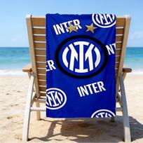 Inter Milan Crest Beach Towel - Soft, Absorbent Microfiber, Lightweight, Ideal for The Beach, Parties, Travel, Camping fan gifts 70cmx140cm(27x55inch)