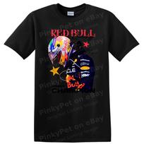 Red Bull Racing Vairuotojo Šalmas T-shirt Grafinis Marškinėlis Formule 1 Gerbėjo Apranga M black