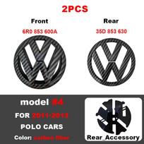 120mm 110mm 3D ABS Car Front Hood Emblem Rear Trunk Badge Sticker Accessories For Volkswagen Polo 2011-2013 35D853630 6R0853600A Polo 2011-2013