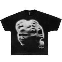 Screamo Graphic Boxy T-Shirt, oversized, graphic, t-shirt, streetwear M gray