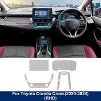 For Toyota Corolla Cross -2024 Automotive Interior Protection Transparent Film TPU Anti-scratch Sticker Dashboard GPS Right hand drive gray
