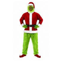 Helovino anime kostiumas žaliaplaukis monstras Grinčas cosplay Kalėdinio senelio kelnių kostiumas XL red