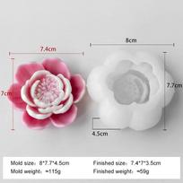 DIY Flowers Peony Silicone Candle Mold Handmade Aroma Plaster Resin Ornaments Molds Homemade Chocolate Candy Baking Mould gray