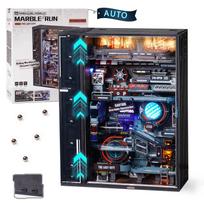 ROBOTIME 3D Puzzle, Motorized Marble Run, Movable Model, Parallel World Future City with Lights, DIY Assembly, Craft Kit, Time-Killer, Educational gray