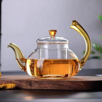 High temperature resistant glass teapot thickened brewing teapot flower teapot tea set office thickened glass 300ml  600ml gray