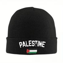 New Palestines Palestinian Arabic Hat Autumn Winter Skullies Beanies Ski Caps FeUnisex Unisex Knitted Hat black