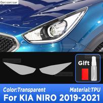 For KIA NIRO EV -2024  Car Exterior Headlight Anti-scratch Front Lamp Transparent TPU Protective Film Accessories Transparent white
