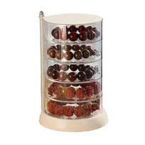 Rotating Clear Storage Box for Walnuts Bracelets Beads Jewelry Display one size black