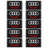 For Audi Q8 KA33D Logo Epoxy Resin Short Car Stickers Body Decor Car Accessory For Audi A7 A8 A3 A4 A5 A6 TT Q3 Q5 Q7 A1 B5 B6 B7 B8 B9 8P C6 black
