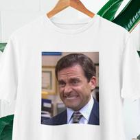 Micheal Scott photo t-shirt The Office t-shirt The Office fans t-shirt Michae XXXL gray