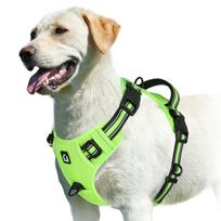 No Pull Dog Harness, Adjustable Soft Padded Pet Vest with Easy Control Handle XL gray