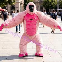 Cartoon Doll Costume 2.6-meter Inflatable Gorilla Mascot Costume Cartoon Doll King Kong Plush Party Advertisement and Role Playi 2.0M pink