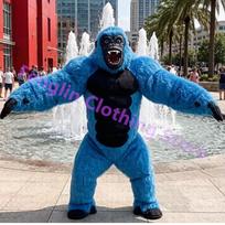 Cartoon Doll Costume 2.6-meter Inflatable Gorilla Mascot Costume Cartoon Doll King Kong Plush Party Advertisement and Role Playi 2.0M black