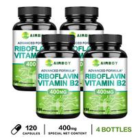 AIRBOY - Vitamin B2 (Riboflavin) 400mg Supplement - Energy, Cellular and Skin Health 120*4
