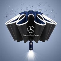 LED skėtis Visiškai automatinis Dvigubos paskirties Sulankstomas Automatinis skėtis Mercedes Benz W203W204 W205W210W211W212W221W222 CLS CLA black