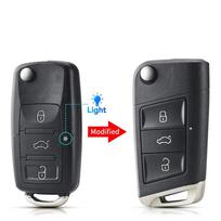 KEYYOU For Volkswagen VW Golf 4 5 Jetta Passat CC Tiguan Polo Beetle Skoda Flip Folding Remote Key Shell Fob 3 Buttons Car Key Model 3 gray