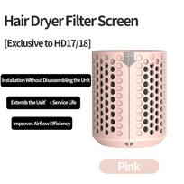 Pakeičiamas HD17 HD18 Dyson plaukų džiovintuvui Išorinis filtras Dangtelis Magnetinis siurbimo angos Dangtelis nuo dulkių Sagtis Priedai rožinė