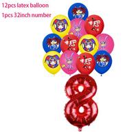The Amazing Digital Circus  Tableware Birthday Party Decoration Balloon Banner Cake Topper Party Supplies Baby Shower Other pink