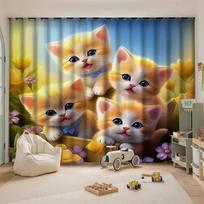 Mielos katės Blackout užuolaidos Vaikų kambarys Erkeris Nuo grindų iki lubų Langas Lengvas montavimas Šėlinimas Šiluma Įvairūs raštai W50xH130(CM)x2PCS-Grommet Top gray