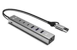 USB-C/USB-A Metal Hub 6 port 3xUSBc/3xUSBa