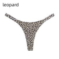 Seksualūs kelnaitės Stringeliai moterims, medvilniniai G stringi, žemi apatiniai S leopardas
