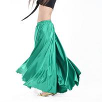 Šokių profesionalus šokių kostiumas Satin Long Skirt 360 Full Circle Satin Long Skirt Swing Dance Decor žalia