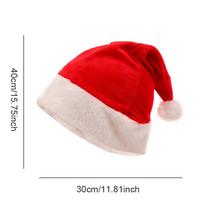 Qiaochi LED Kalėdinė Kalėdų Senelio kepurė - Ilga pliušinė šviečianti dekoracija Single OPP Bag (Whipstitch) red