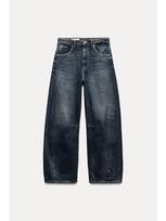 Women's Classic Washed Mid-Rise Scimitar Wide-Leg Jeans Large vandenyno mėlyna spalva