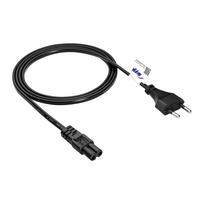 Akyga AK-RD-01C maitinimo laidas Europlug (CEE 7/16) į IEC C7, 2x 0,5 mm² varis, 1,5 m, juodas