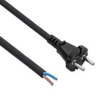 Akyga AK-OT-05S CEE 7/17 guminis maitinimo kabelis su atviru galu, H05RR-F 2x 1,5 mm², 3 m, juodas
