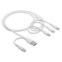 Akyga AK-USB-52 USB kabelis USB-A + USB-C į Micro-USB + USB-C + Lightning, 1.2 m
