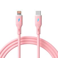 Akyga AK-USB-71 USB-C į Lightning silikoninis kabelis, USB 2.0, 30 W, 1 m, rožinis