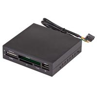 Akyga AK-CA-37 vidinis universalus atminties kortelių skaitytuvas 3,5" skyriui, USB 2.0, juodas