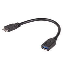 Akyga AK-AD-30 OTG adapteris su kabeliu USB-A 3.0 (lizdas) – Micro-USB 3.0 (kištukas), 15 cm, juodas