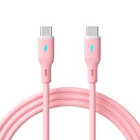 Akyga AK-USB-66 USB kabelis USB-C (m) / USB-C (m), USB 2.0, 60W, 1 m, rožinis, silikoninis