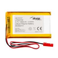 Akyga AKY0107 LP503759 Li-Po akumuliatorius 3,7 V 1350 mAh su PCM, JST 2,54 mm 2 kontaktų jungtimi, 150 mm laidais